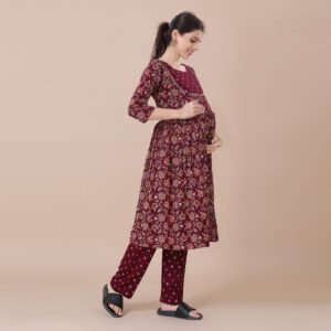 Alternative view of Wine Feeding & Maternity Dress With Zippers (Top & Bottom)