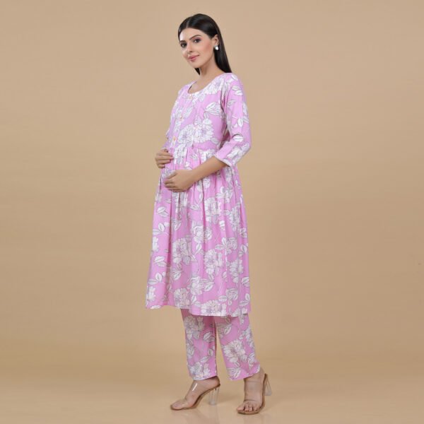 Pink Feeding & Maternity Dress (Top&Bottom) - Image 3
