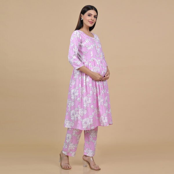 Pink Feeding & Maternity Dress (Top&Bottom) - Image 2