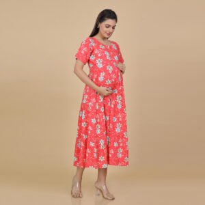 Alternative view of Red Feeding & Maternrity Kurti
