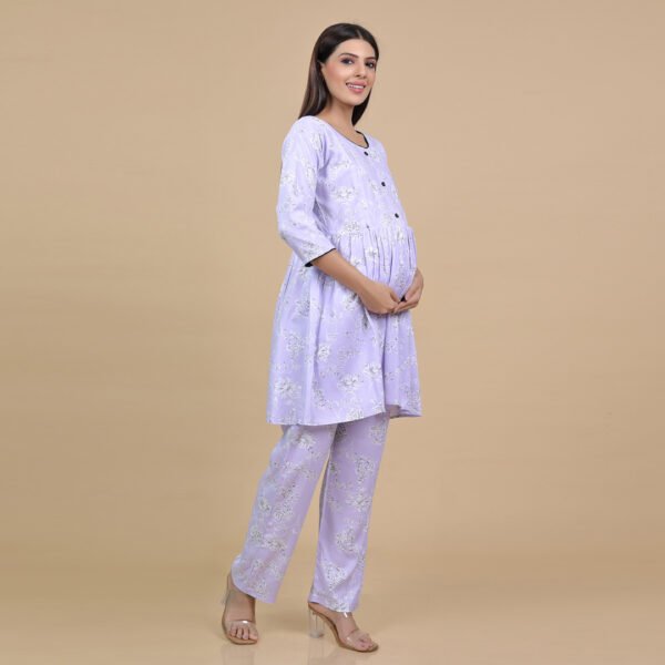 Lilac Feeding & Maternity Night Suit(Top&Bottom) - Image 2