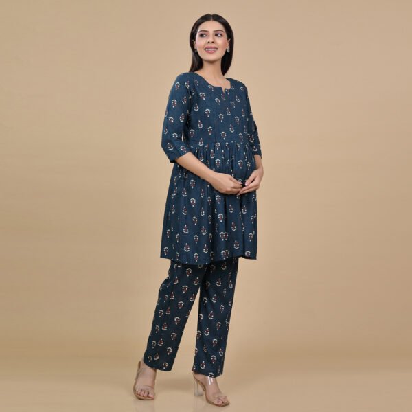 Blue Feeding & Maternity Night Suit(Top&Bottom) - Image 3