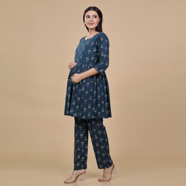 Blue Feeding & Maternity Night Suit(Top&Bottom) - Image 2