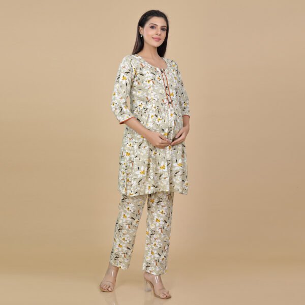 Multicolour Feeding & Maternity Night Suit(Top&Bottom) - Image 3
