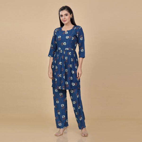 Blue Feeding & Maternity Night Suit(Top&Bottom) - Image 2
