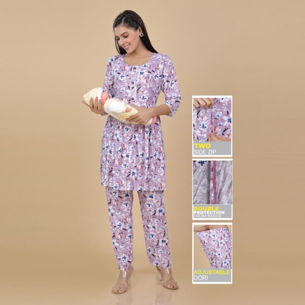 Multicolour Feeding & Maternity Night Suit(Top&Bottom)