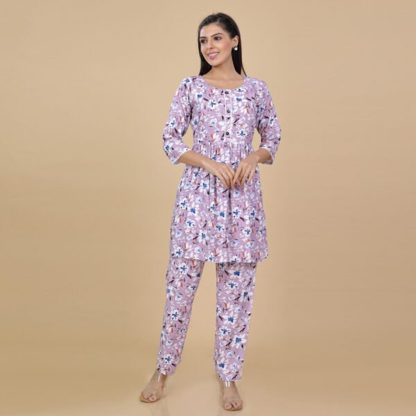 Multicolour Feeding & Maternity Night Suit(Top&Bottom) - Image 2