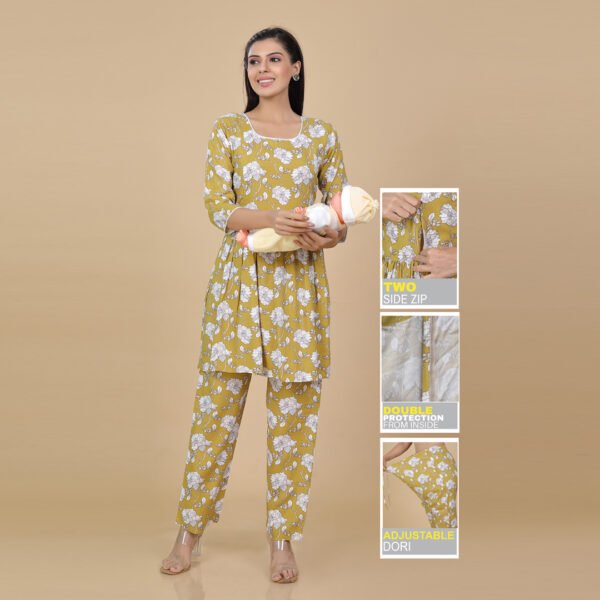 Multicolour Feeding & Maternity Night Suit(Top&Bottom)