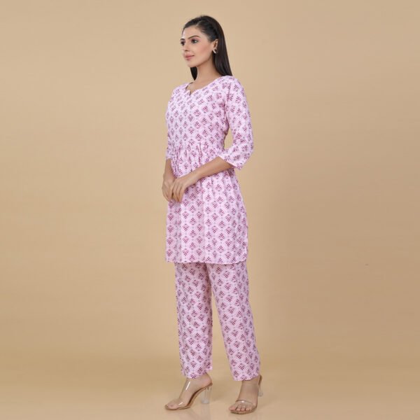 Pink Feeding & Maternity Night Suit (Top&Bottom) - Image 2