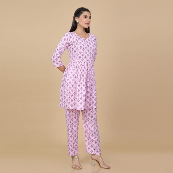 Pink Feeding & Maternity Night Suit (Top&Bottom) - Image 3