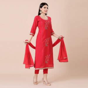 Alternative view of Designer Red Suit Set