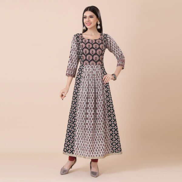 Gray Flower Anarkali