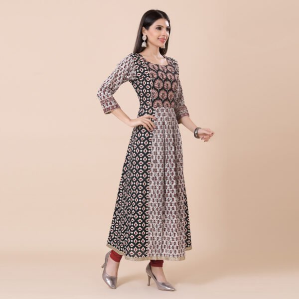 Gray Flower Anarkali - Image 2