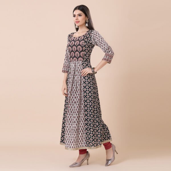 Gray Flower Anarkali - Image 3