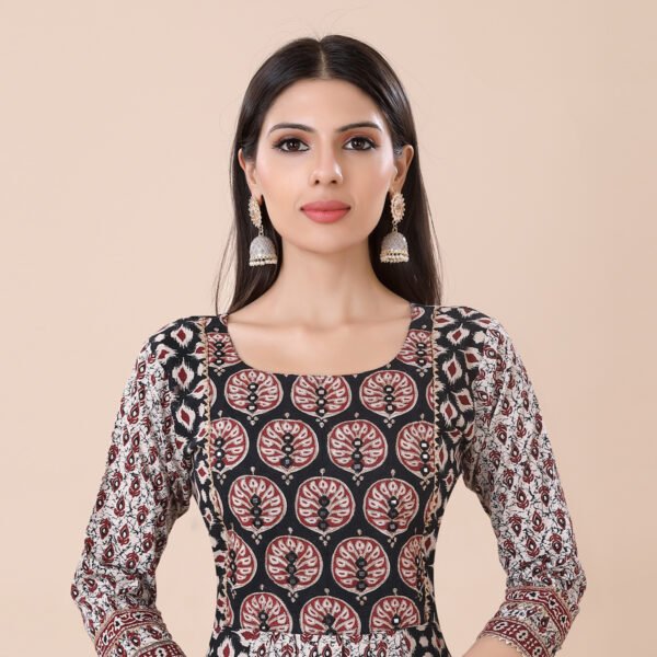 Gray Flower Anarkali - Image 4