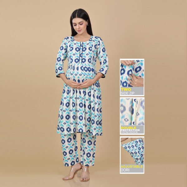 Multicolour Feeding & Maternity Dress (Top&Bottom)