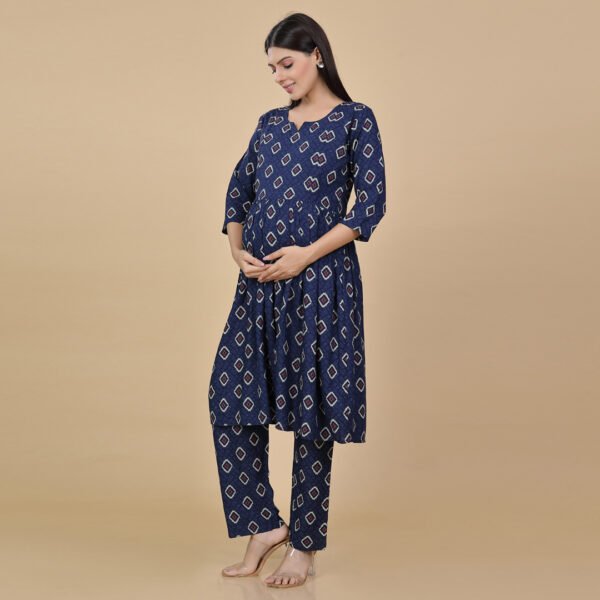Blue Feeding & Maternity Dress (Top&Bottom) - Image 3