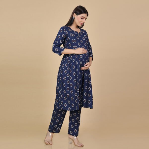 Blue Feeding & Maternity Dress (Top&Bottom) - Image 2