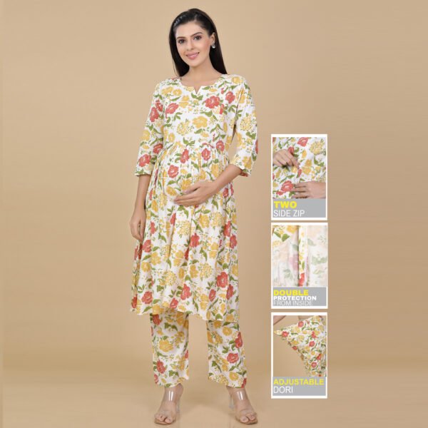 Multicolour Feeding & Maternity Dress (Top&Bottom)