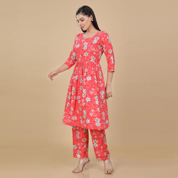Tomato Red Feeding & Maternity Dress (Top&Bottom) - Image 2