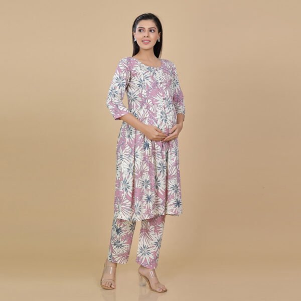 Multicolour Feeding & Maternity Dress (Top&Bottom) - Image 3