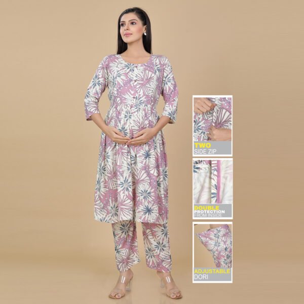Multicolour Feeding & Maternity Dress (Top&Bottom)