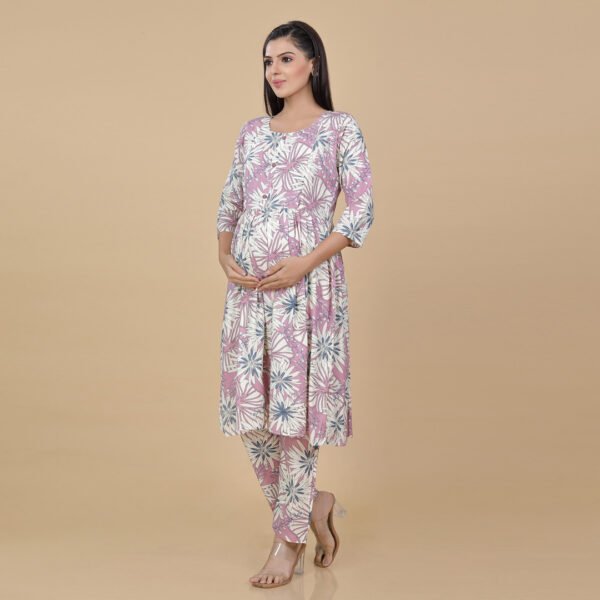 Multicolour Feeding & Maternity Dress (Top&Bottom) - Image 2